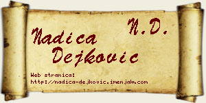 Nadica Dejković vizit kartica